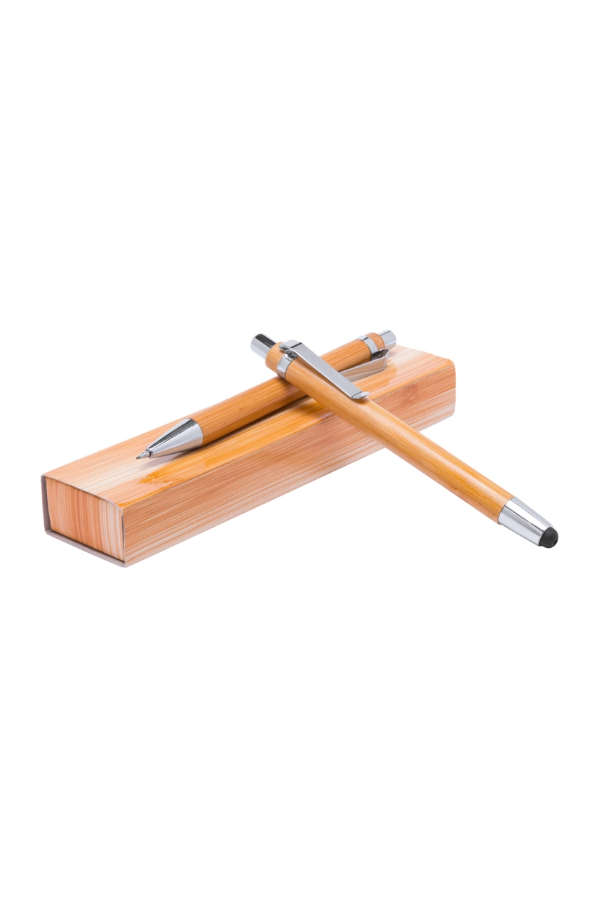 set stylo à bille stylet et porte-mine en bambou