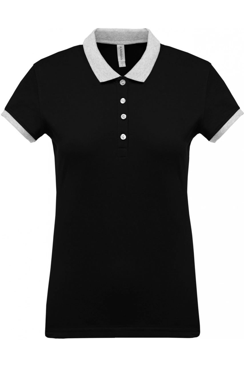 Polo piqué bicolore femme