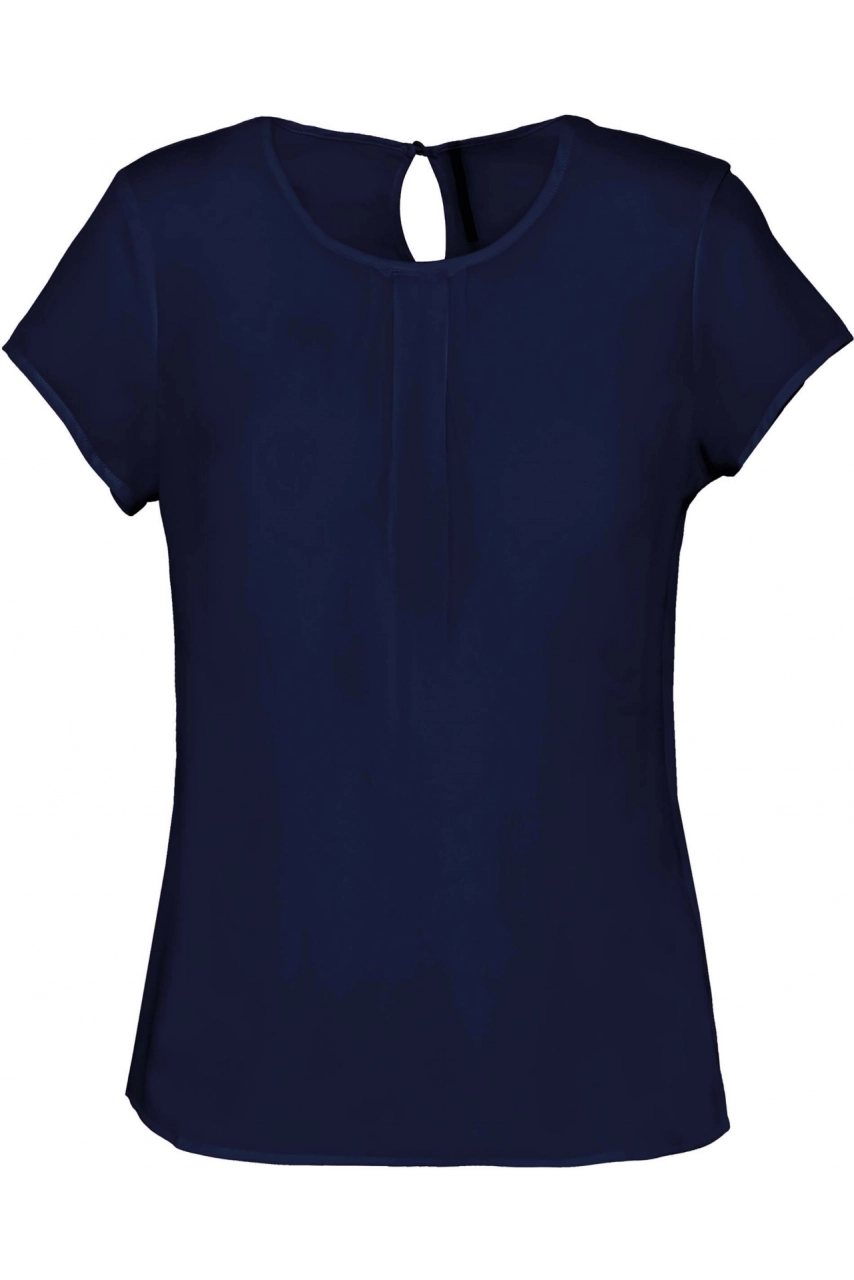 Blouse crêpe manches courtes femme