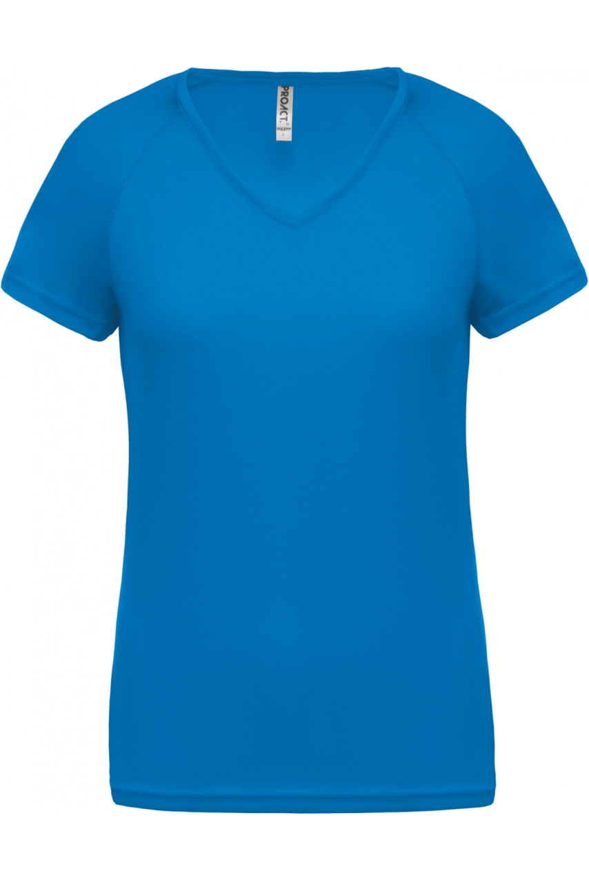 T-shirt de sport manches courtes col v femme